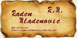 Raden Mladenović vizit kartica